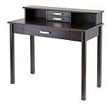 Contemporary Espresso Home Office Computer Desk w/Hutch