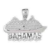 Sterling Silver Pendant Bahamas Cruise Ship- Free Shipping