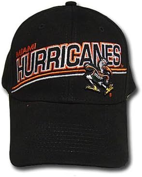 NCAA OFFICIAL UM MIAMI HURRICANES IBIS BLACK CAP ADJ