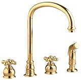 American Standard 4751.722.099 Hampton Double-Handle Kitchen Faucet with Metal Cross Handles, Polished Brass