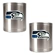 Seattle Seahawks NFL 2pc Stainless Steel Can Holder Set- Primary Logo by Great American Products