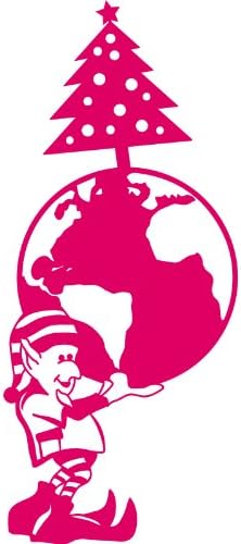 Elf with a Christmas bauble 140 cm x 60 cm Colour Blush Christmas Decoration, Windows and Wall Sticker, Wall Windows Art, Xmas Decals, Ornament Vinyl Sticker ThatVinylPlace