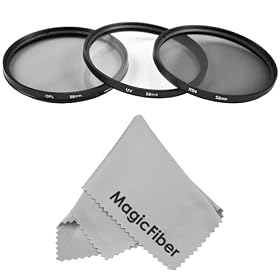 58MM Filter Kit (UV, Polarizer, Neutral Density ND4) for Camera Lens with 58MM Filter Thread + Filter Pouch + Premium MagicFiber Microfiber Cleaning Cloth