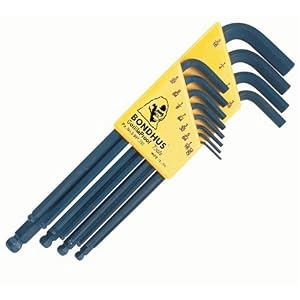 Bondhus 10936 set of 12 Balldriver L-wrenches, ProGuard Finish, sizes .050-5 16-Inch by Bondhus