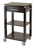 Contemporary Espresso Finish Kitchen Island Serving Cart