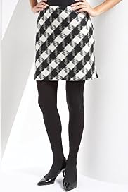 Dogtooth Mini Skirt with Wool