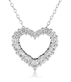 Sterling Silver Created White Sapphire Pendant Necklace, 18"