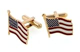 Gold plated and enamel American Flag cufflinks