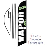 15ft E-Cigarettes Vapor Vape Feather Banner Flag Set - INCLUDES 15FT POLE KIT w/ HARDWARE