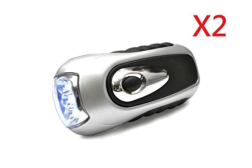 Red 3 LED Hand Press No Battery Wind up Crank Camping Outdoor