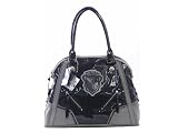 Baby Phat - Baby Phat Black & Grey Iriana Large Satchel Handbag