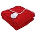 Sunbeam Dynasty Cuddle-Up Fleece Heated Throw Electric Warming Blanket, Claypot Red