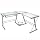 Walker Edison 3-Piece Contemporary Glass and Steel Desk