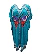 Sea Blue Kaftan Dress Nighty Resort Wear Long Caftan