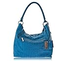ARCADIA Italian Designer Blue Embossed Leather Handbag