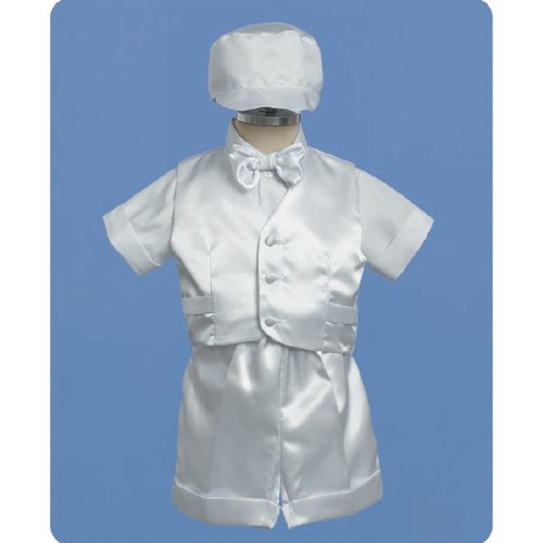 Angels Garment Baby Boys White Simple Christening Outfit Set 3-24M