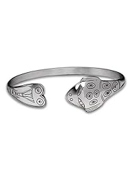 Sterling Silver Frog Northwest Coast Native American Bracelet. Made in USA.