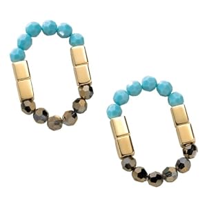 Linear Ring, turquoise/gold-plated, one size