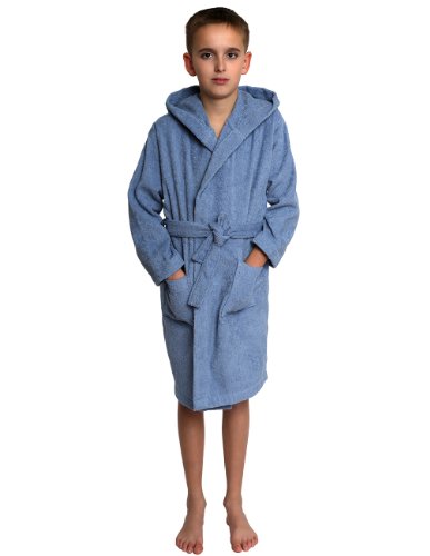 TowelSelections Boys Turkish Cotton Hooded Terry Bathrobe Made in Turkey