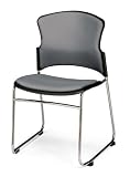 OFM 310-VAM-604-CHARCOAL MultiUse 4 Vinyl Seat and Back Stacker Chairs - Charcoal