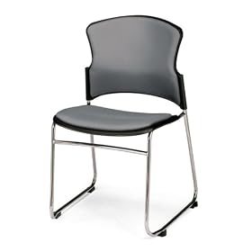 OFM 310-VAM-604-CHARCOAL MultiUse 4 Vinyl Seat and Back Stacker Chairs - Charcoal by OFM