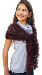 Handmade Lightweight Fashion Scarf - Festive Winery (Teens/Girls Large/100% Knitted By Hand)