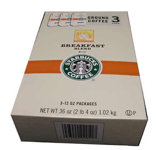Starbucks Breakfast Blend Mild Ground Coffee, 12 Ounce Bag-(pack of 3) by Starbucks
