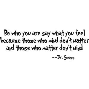 New Dr. Seuss Quote Vinyl Wall Art Decal Decor  Be Who You Are by 