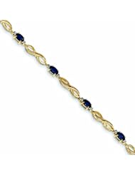 Genuine 14K Yellow Gold Diamond And Sapphire Bracelet 4 Grams Of Gold 100% Satisfaction Guaranteed.