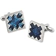 Blue Agincourt Cufflink by Enrico Pardini - Silver Metal