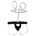 PPU-1306 -Strappy Jock Harness with Bow Detail - Black/White or Red/White