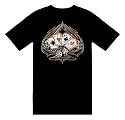 Aces Four Of A Kind Poker Playing Cards T-Shirt; Great Gift Ideas for Adults, Men, Boys, Youth, & Teens, Collectible Novelty Shirts