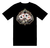 Aces Four Of A Kind Poker Playing Cards T-Shirt; Great Gift Ideas for Adults, Men, Boys, Youth, & Teens, Collectible Novelty Shirts
