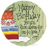 Happy Birthday Inspirational Plate Green Gifts Ceramic