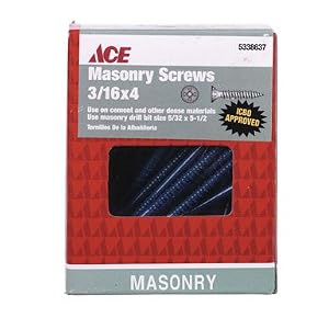 ACE DRYWALL SCREWS 19106ACE PHILIPS FLAT HEAD MASONRY SCREWS 3 16x4 by