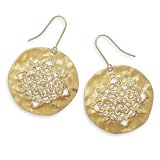 CleverSilver's Ornate Matte Finish Gold Tone Fashion Earrings