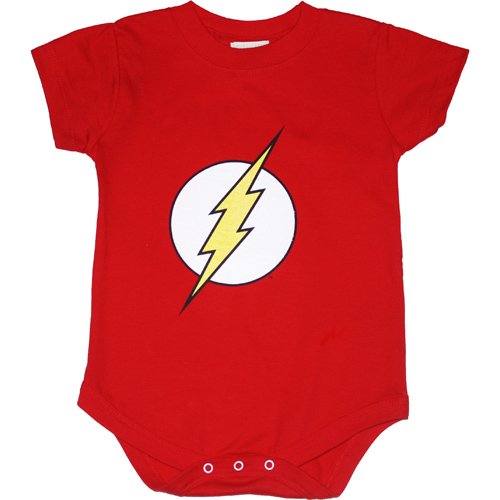  DC COMICS FLASH LOGO S/S SNAPSUIT ONESIE