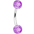 Clear Purple Ultra Glitter Eyebrow Ring