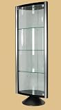 glass curios Chintaly Half Round Black Finish Glass Curio Cabinet   6601