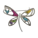 Multicolor Rhinestone Butterfly Animal Pin Brooch