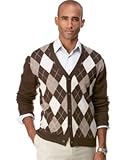 Club Room Merino Wool Argyle Cardigan Sweater