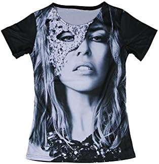 Jasddis Kylie Minogue T-shirts Graphic Women's Black T-shirt (XL, Tfa0093)