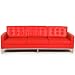 Florence Knoll Style Sofa 3 Seat, Red Aniline Leather