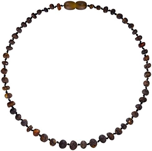 Amber Teething Necklace for Babies (Unisex) "Amberos" Directly From Lithuania. Certified Baltic Amber Healing Baby Teething Necklace Highest Quality Guaranteed- Anti Inflammatory, Drooling & Teething Pain. Unpolished