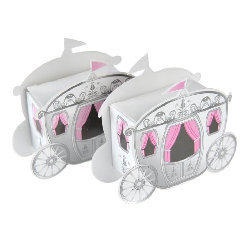 Artwedding Enchanting Carriage Design Wedding Favor Box (Set of 24),White