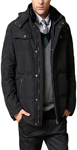 Yaloo Sportswear Men's Puffer Down Jacket Winter Padded Coat Hooded