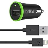 Belkin Apple MFi Certified Car Charger with 4-Foot Lightning to USB Cable for iPhone 6 / 6S, iPhone 6 Plus / 6S Plus, iPhone SE, iPhone 5 / 5S / 5c, iPad Pro, iPad 4th Gen, iPad Air 2, iPad Air, iPad mini 4, iPad mini 3, iPad mini 2 and iPad mini (2.1 AMP / 10 Watt)