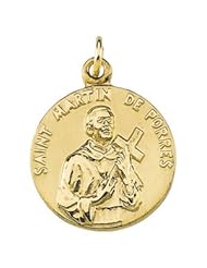 Clevereves 14K Yellow Gold 18.00 mm Saint Martin De Porres Medal