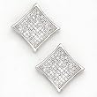 Solid 14K White Gold .33 Carat Micro Pav&eacute; Genuine Diamond Earrings