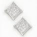 Solid 14K White Gold .33 Carat Micro Pav&eacute; Genuine Diamond Earrings